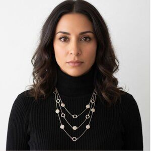 NECKLACE - Triple layer gold detail